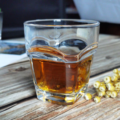 Transparent Square Bottom 10 Oz Whiskey Glasses For Home