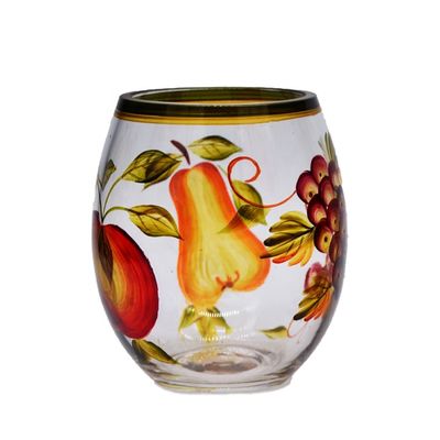 Egg Shaped Beautiful Color Glass Cylinder Candle Holders , Glass Votive Candle Holders