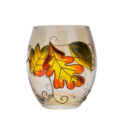 Egg Shaped Beautiful Color Glass Cylinder Candle Holders , Glass Votive Candle Holders