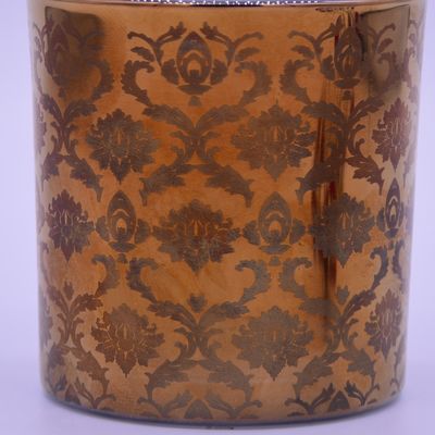 Copper Glass Candle Holders With Laser Engrave Pattern