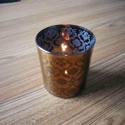 Copper Glass Candle Holders With Laser Engrave Pattern