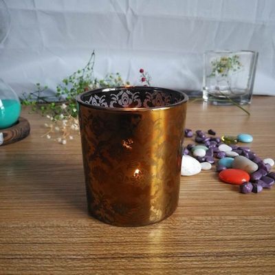 Copper Glass Candle Holders With Laser Engrave Pattern