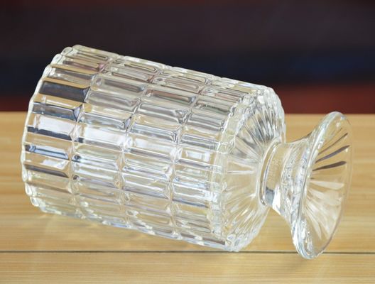 Heavy Duty Foot Pillar Glass Candle Holders , Clear Glass Candle Holders As Flower Vase
