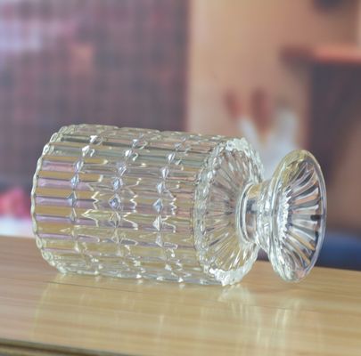 Heavy Duty Foot Pillar Glass Candle Holders , Clear Glass Candle Holders As Flower Vase