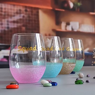 LFGB 450ml Wine Glass , Crystal Wine Glass For Anuversery Party