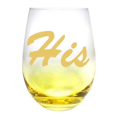 Egg Shape  Stemless Clear Wine Glass ，Clear Stemless Wine Glasses With Golden Fonts