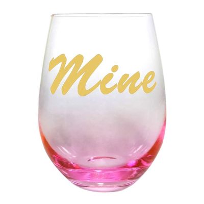 Egg Shape  Stemless Clear Wine Glass ，Clear Stemless Wine Glasses With Golden Fonts