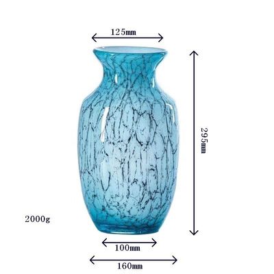 Oriental Color Marble Decorative Glass Vase , Tall Centerpiece Vases For Hotle