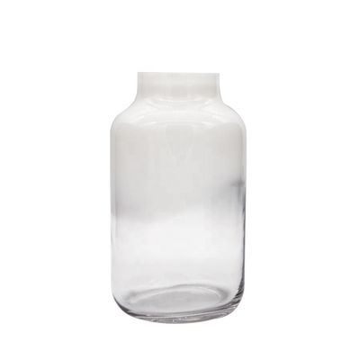 Hand Made Solid White Top Half Ceramic Glass Jar Vase