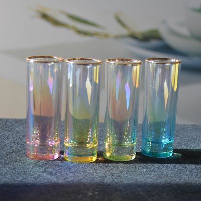 Personalized INS Gradient Color Gold Rim Unique Shot Glass Set