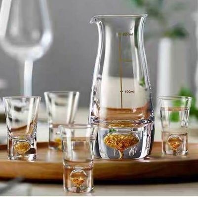 Gold Foil Bottom Shot Glass Set