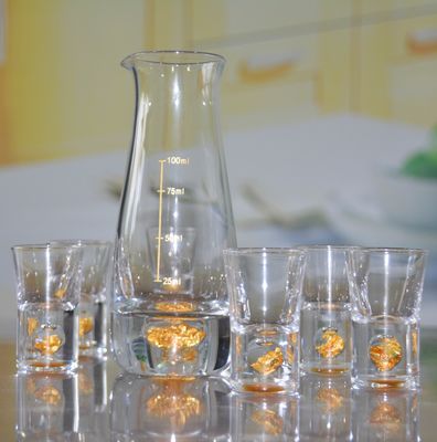Gold Foil Bottom Shot Glass Set