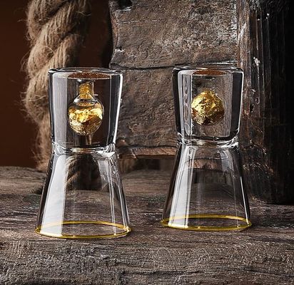 Gold Foil Bottom Shot Glass Set