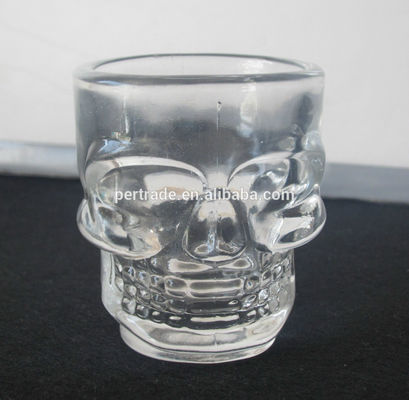 Machine Made Embossed Skull 1.5 Oz Shot Glasses