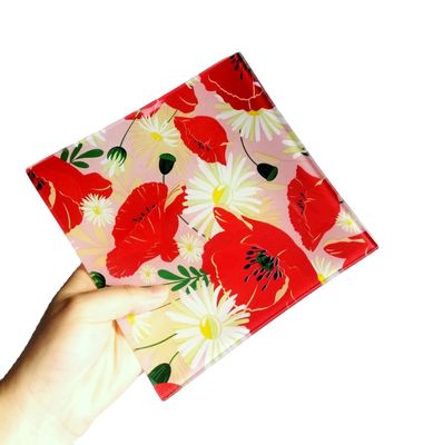 Tempered Glass Color Printted Square Glass Dish for home