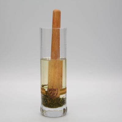 8" Cylinder Crystal Cocktail Glasses With Wood Pestle