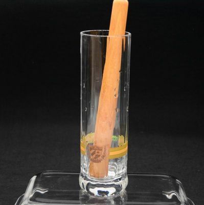 8" Cylinder Crystal Cocktail Glasses With Wood Pestle