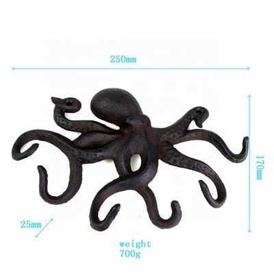 Wall Mounted Creative Octopus Cast Iron Hat Hooks