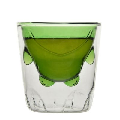 Green Borosilicate Double Layer Colored Drinking Glasses
