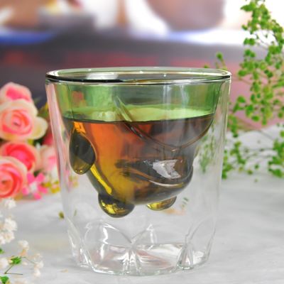 Green Borosilicate Double Layer Colored Drinking Glasses