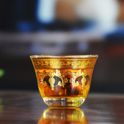 High End Luxury Gold Decal Decorated Tumbler Drinking Glasses