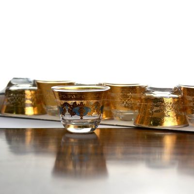 High End Luxury Gold Decal Decorated Tumbler Drinking Glasses