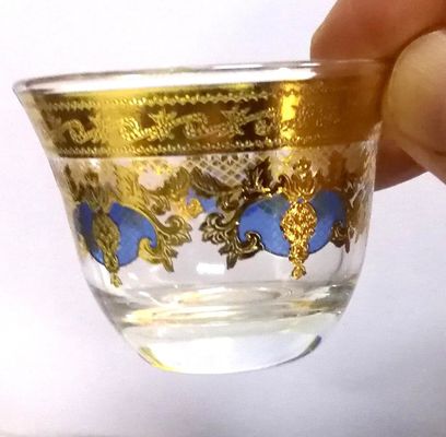 High End Luxury Gold Decal Decorated Tumbler Drinking Glasses