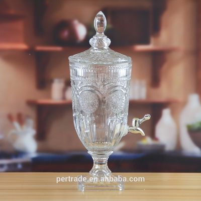 Deep Cutted Engraved 5l Glass Jar With Lid . Glass Food Storage Jars