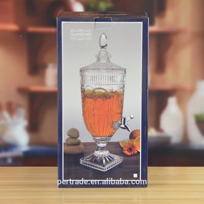 Deep Cutted Engraved 5l Glass Jar With Lid . Glass Food Storage Jars