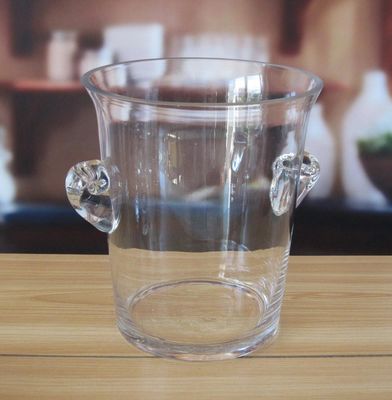 Deccorated Glass Storage Jars With Handle Ears For Ice Cooler