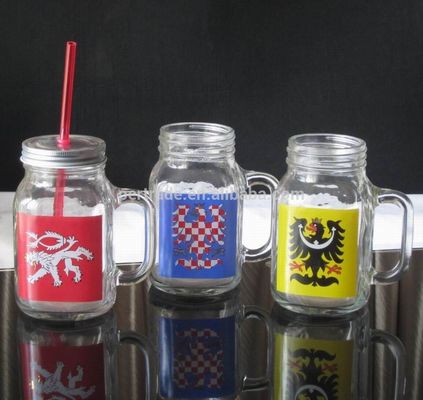 Color Diamonds Fonts Handpainted Glass Container For Kitchen