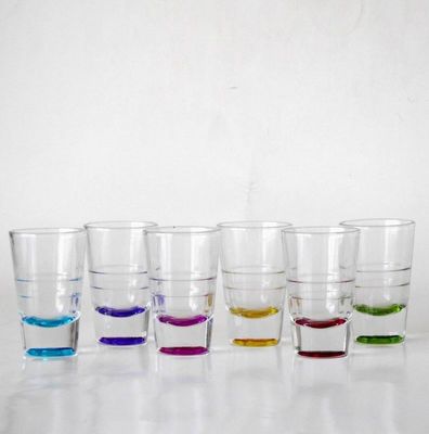 Handpainted Rainbowl Bottom Crystal Shot Glasses For Pub