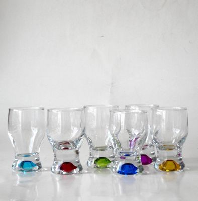 Handpainted Rainbowl Bottom Crystal Shot Glasses For Pub