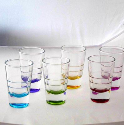 Handpainted Rainbowl Bottom Crystal Shot Glasses For Pub