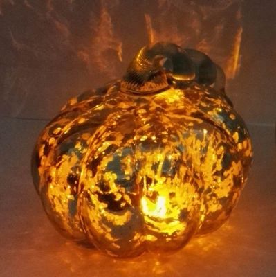 Pumpkin Lantern Antique Glass Candle Holders For Halloween