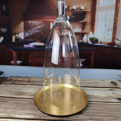 Transparent Lead Free Handled 21" Glass Dome Cloche