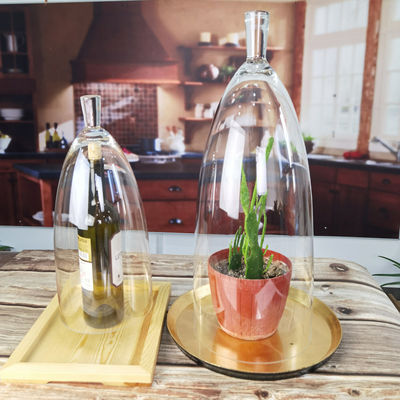 Transparent Lead Free Handled 21" Glass Dome Cloche