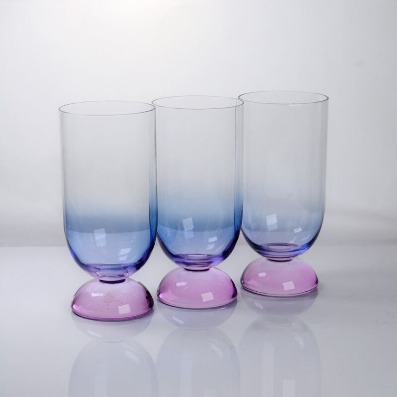 品質 Handblown Crystal Wine Glass Goblet with Two-color Gradient and Frosted Base for 400ml Wine Cocktail & Home Decor 工場