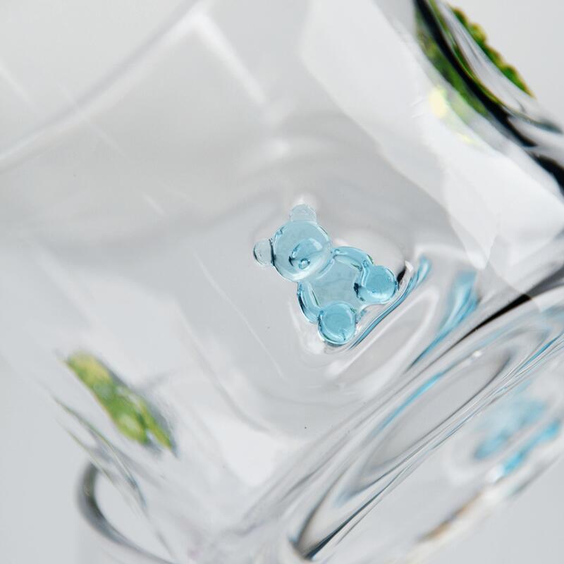 品質 ハンドメイド グミベア アイコン グラス、400ml クリア タンブラー、キュートでカラフルなベア付き、子供から大人まで楽しめるウイスキー・ジュースグラス、キュートなバーウェアギフト 工場