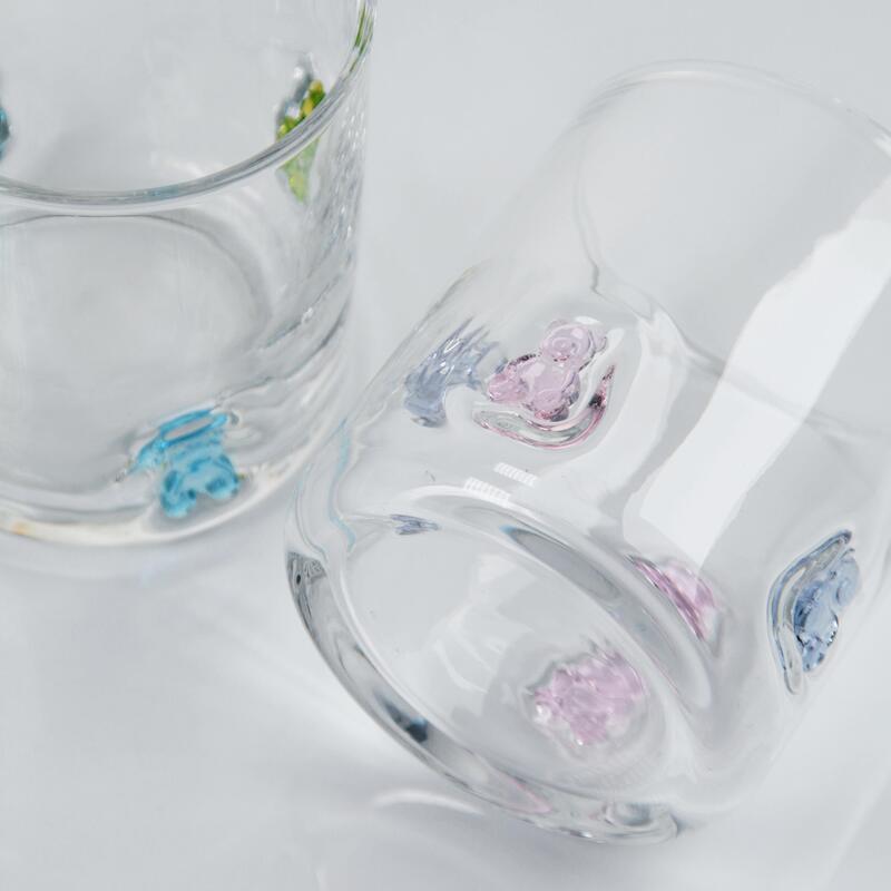 品質 ハンドメイド グミベア アイコン グラス、400ml クリア タンブラー、キュートでカラフルなベア付き、子供から大人まで楽しめるウイスキー・ジュースグラス、キュートなバーウェアギフト 工場