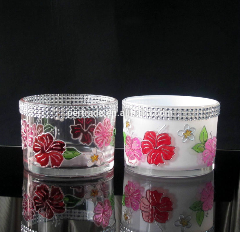 Handpainted Votive Candle Holders With Ocean Fish Pattern