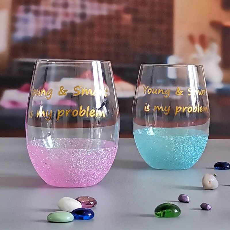 LFGB 450ml Wine Glass , Crystal Wine Glass For Anuversery Party