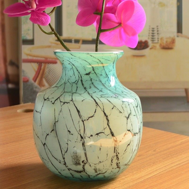 Marble Stripes Large Glass Vase Centerpieces