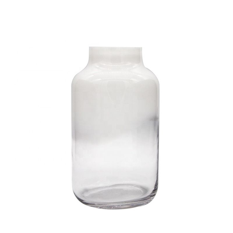 Hand Made Solid White Top Half Ceramic Glass Jar Vase