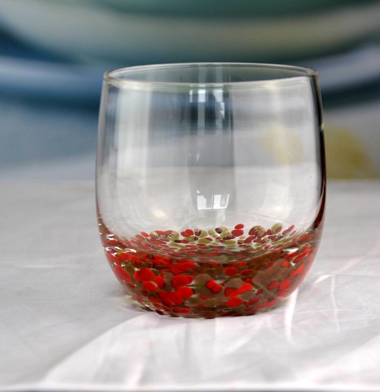 Gold Stone Bottom Glass SGS 300ml Handmade Whiskey Glass