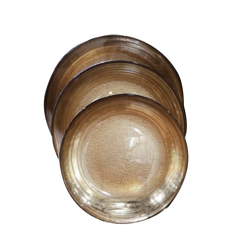 品質 金色のデザート ガラスの充電皿 結婚式の装飾充電皿 工場