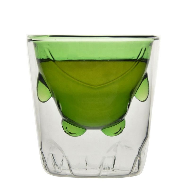 Green Borosilicate Double Layer Colored Drinking Glasses
