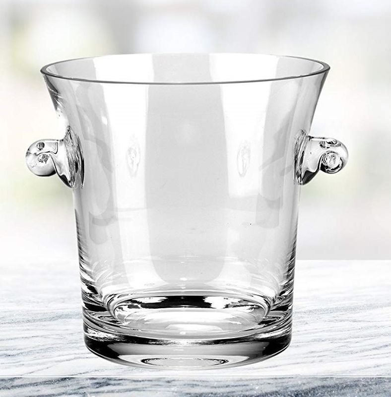 Deccorated Glass Storage Jars With Handle Ears For Ice Cooler