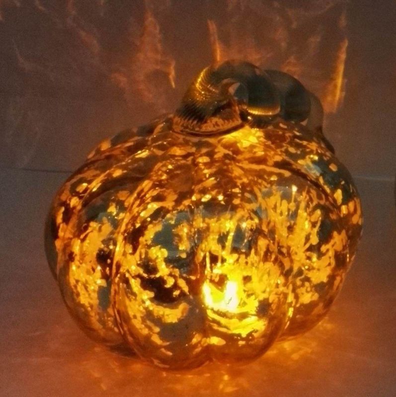 Pumpkin Lantern Antique Glass Candle Holders For Halloween