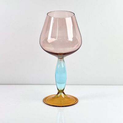品質 Hand-Blown Gradient Color Borosilicate Wine Glasses, Multi-Color Artistic Stem Goblets for Wine, Cocktail, Home Bar & Party Decor 工場